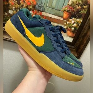 Nike SB Force 58 Midnight Navy Fir Gum Light Brown sneakers